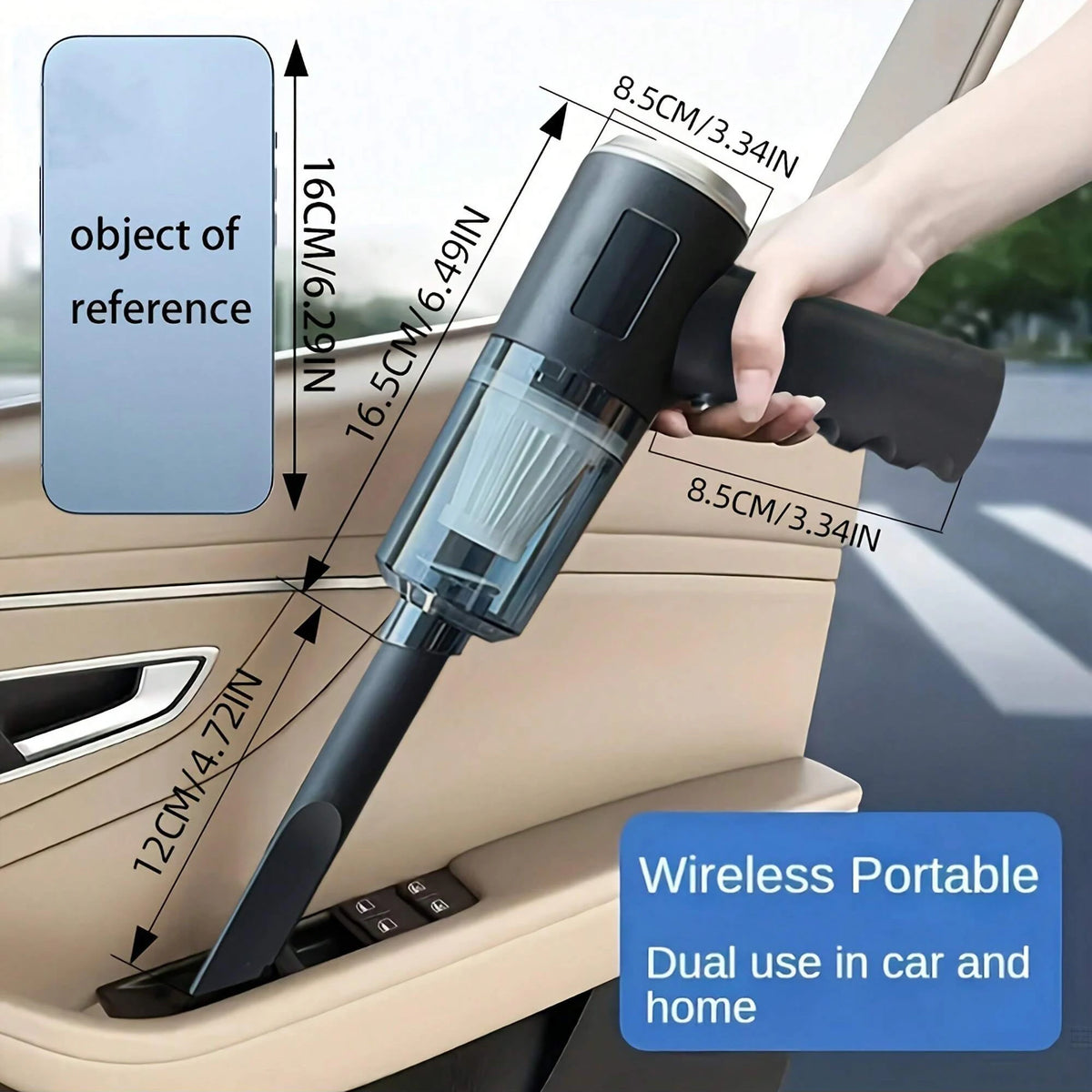 Portable USB Vacuum Cleaner – 2-in-1 Suction & Blow for Car & Home
