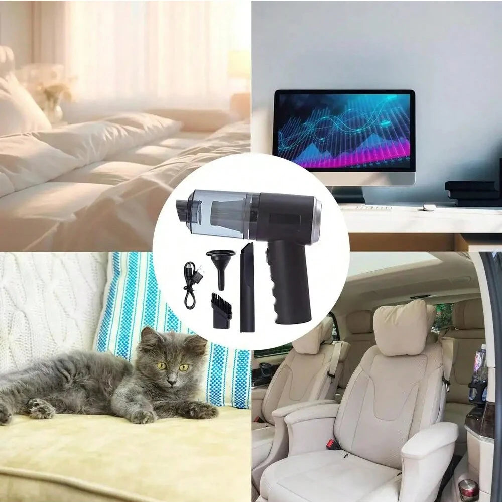 Portable USB Vacuum Cleaner – 2-in-1 Suction & Blow for Car & Home